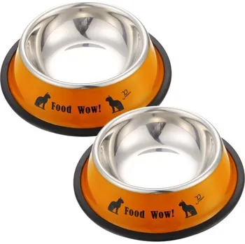 Miska pro psa Miska z nerezové oceli pro psy a kočky oranžová