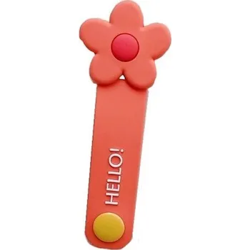 Stahovací páska Stahovací páska na kabel s květinou oranžová