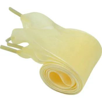 Tkaničky do bot Transparentní šifonové tkaničky do bot 180 x 4 cm Ploché široké hedvábné tkaničky Dlouhé módní stuhy pro tenisky a vysokou obuv béžova