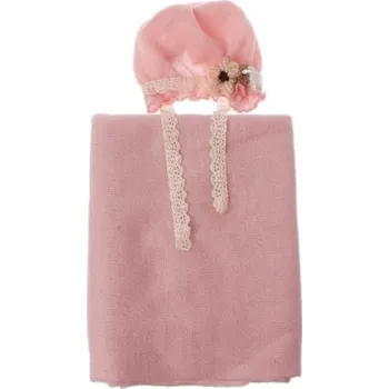 Kojenecké oblečení Dětský set na focení čepice a šála růžová