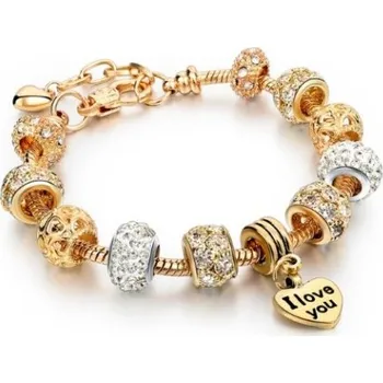 Náramek Pozlacený dámský náramek I LOVE YOU