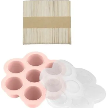 dětská jídelní sada Miska na dětské svačinky s dřívky&nbsp;50 ks růžová