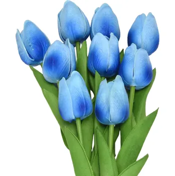 umělá květina Umělé květiny na dekoraci 3 ks Sada umělých tulipánů Dekorativní květiny modrá