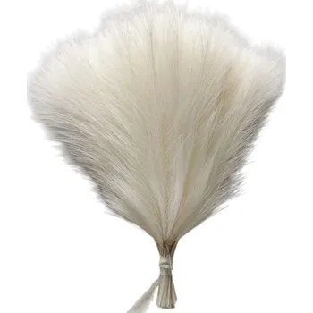 umělá květina Sada 10 ks umělé pampové trávy 42 cm Hedvábná dekorace do vázy na stůl svatbu zahradu domácí a venkovní výzdobu oslav a večírků krémová