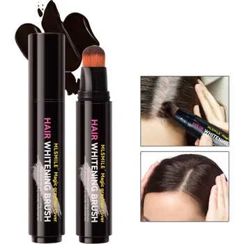 Barva na vlasy Krémová tyčinka na lokální barvení vlasů na zakrytí odrostů, šedin Přenosný vlasový korektor Snadná aplikace Přirozené krytí šedin hnědá
