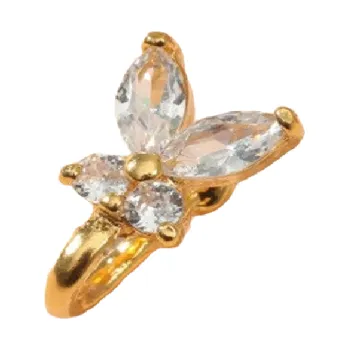 Piercing Falešný piercing do nosu motýl zlatá