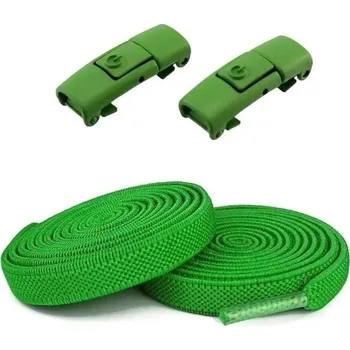 Tkaničky do bot Elastické tkaničky do bot bez zavazování 100 cm Tkaničky se zámkem Kovová přezka Rychlé obouvání pro sportovní a každodenní obuv zelená