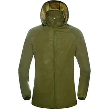 Pánská větrovka Pánská outdoorová skládací bunda J3514 armádní zelená XS