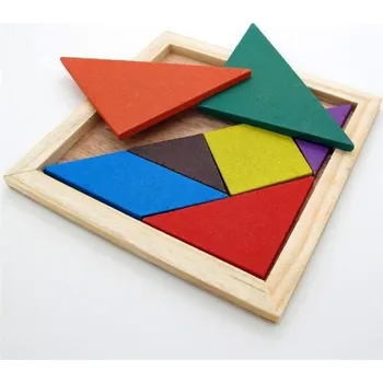 Dřevěná hračka Dřevěné puzzle pro děti ve tvaru čtverce