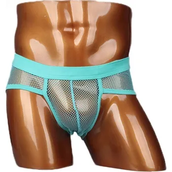 Pánské síťované slipy tyrkysová S