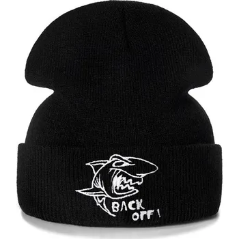 Čepice Zimní čepice s potiskem žraloka černá