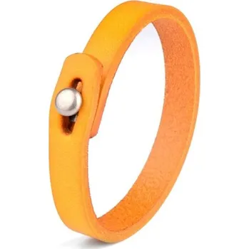 Náramek Kožený náramek H658 oranžová