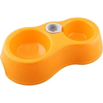 Miska pro psa Dvojitá miska s nástavcem na napáječku oranžová