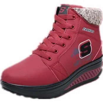 Dámská zimní obuv Elegantní dámské kotníkové boty na platformě červená 36