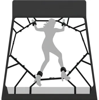 Vibrátor Popruhový systém s 12 úchyty pro připoutání k posteli, upevnění přes matraci, 2 páry pout, rozmanité BDSM pozice, diskrétní balení