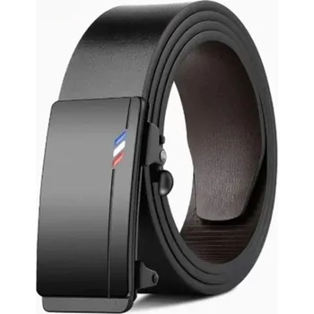 Opasek Pánský opasek z pravé kůže 3,8 cm s kovovou přezkou Elegantní kožený pásek do obleku i džín Kvalitní zpracování Luxusní doplněk černá 120 cm