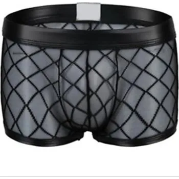 Boxerky Pánské průsvitné boxerky se síťkou S