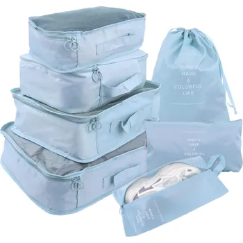 Cestovní taška Sada cestovních organizérů do kufru 7 ks světle modrá