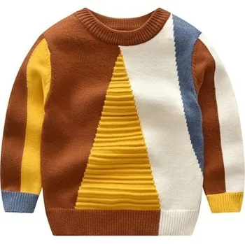 Dívčí svetr Dětský svetr L650 hnědá 5