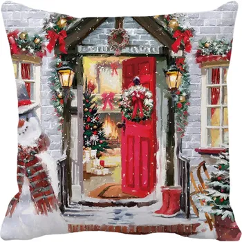 Vánoční dekorace Vánoční povlak na polštář domov 11