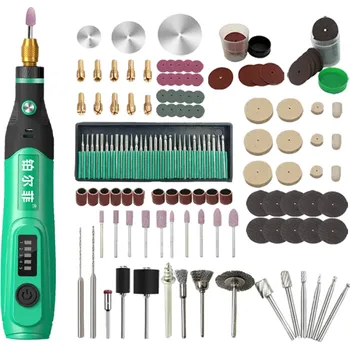 Vrtačka Elektrická mini bruska s příslušenstvím 198 ks Bezdrátová mini vrtačka 3,7 V 17 x 2,8 x 2 cm Mikrobruska Gravírovací pero