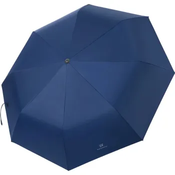 Deštník Cestovní skládací deštník větruodolný Kompaktní lehký deštník s UV ochranou do auta do deště pro muže i ženy na cesty tmavě modrá