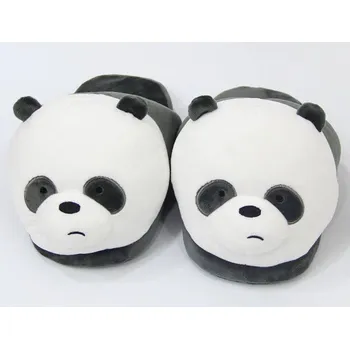 Pánské pantofle Domácí plyšové pantofle - Medvěd černo-bílá 39