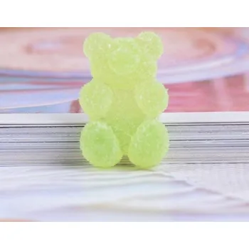 Mini dekorace gumový medvídek 20 ks světle zelená