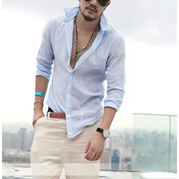 Pánská košile Pánská košile Hawaii J3056 světle modrá L