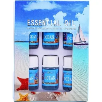 Sada 6 esenciálních olejů 3 ml Vodou ředitelný olej pro difuzér Aromaterapie Osvěžení vzduchu Relaxace Přírodní vůně Domácnost ocean