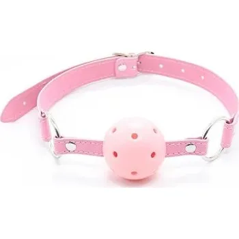 Vibrátor Silikonový BDSM roubík na nastavitelném obojku s přezkou, pohodlný a pevný, pro hrátky s dominancí a poslušností, Diskrétní balení růžová