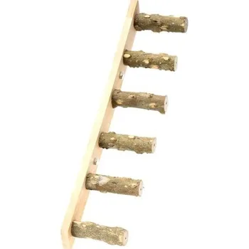 Krmítko pro ptáka Dřevěné schody pro papoušky Ptačí bidýlko do klece 35,2 x 9 cm