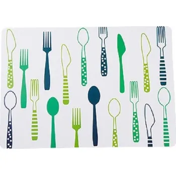 prostírání Prostírání s motivem příborů 4 ks zelená