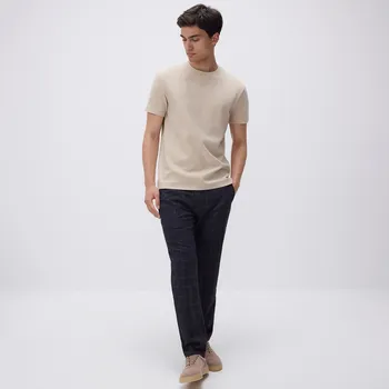 Pánské kalhoty Reserved - Kostkované kalhoty slim carrot - černý - 5476L-99P - 5476L-99P-XXL