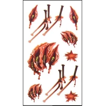 Karnevalová maska Sada halloweenské falešné tetování 6 ks 10