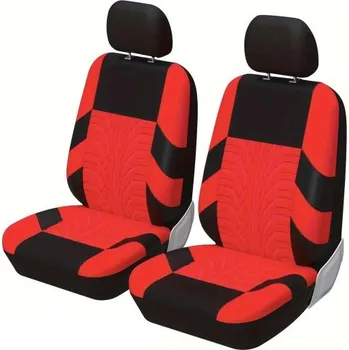 Potah sedadla Sada autopotahů na přední sedadla 2 ks Design otisku pneumatiky Ochranné potahy na autosedačky Polyester Stylový vzor Snadná údržba Airbag kompatibilní červená