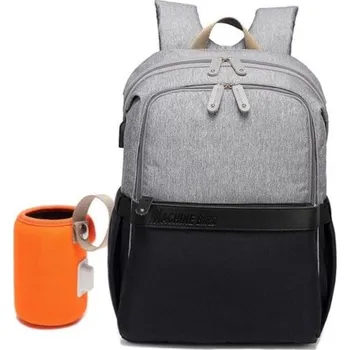 Přebalovací taška Přebalovací batoh s USB šedá