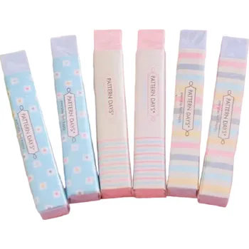 Pryž Sada barených gum pro děti a studenty 6 ks Flexibilní gumovací pryž na papír Dětská šetrná guma na gumování tužky 1,25 x 0,95 x 8,4 cm