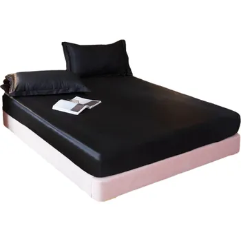 Prostěradlo Saténové prostěradlo 140 x 200 cm černá