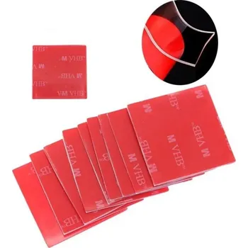 10 ks transparentní akrylová oboustranná lepicí páska Hranaté vodotěsné samolepicí podložky 30x30 mm Silné montážní čtverce