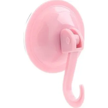 Věšák Plastový háček s přísavkou 4 ks růžová