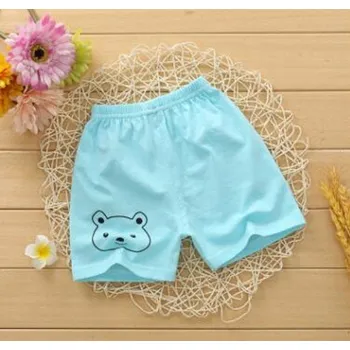 Dětské kraťasy s karikaturou medvěda J1247 modrá 2