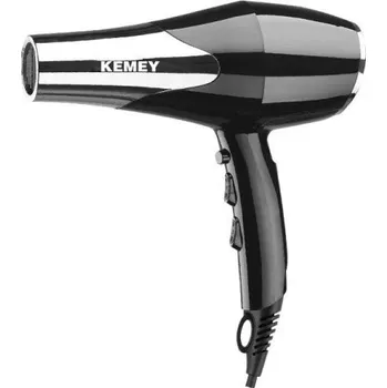 Fén Profesionální fén na vlasy Kemey 1400W 27×23 cm Rychlé sušení Iontová technologie Proti krepatění 3 rychlosti 2 teploty