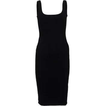 Dámské šaty Jednobarevné šaty na ramínka černá S