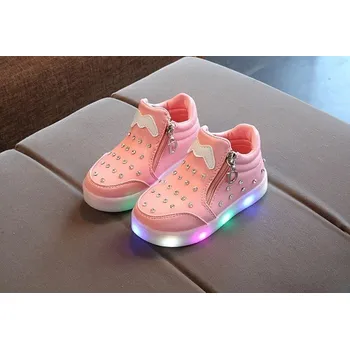 Dívčí tenisky Dívčí boty s kamínky růžová 22