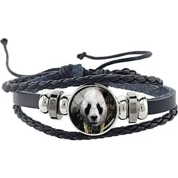 Náramek Kožený náramek panda 17