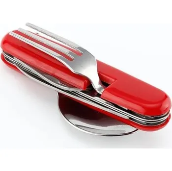 Kempingové nádobí Piknikový příbor 4v1 J2237 červená