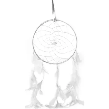 Lapač snů InDecor Bavlněný lapač snů s pírky bílá, 15 x 15 x 40 cm, S