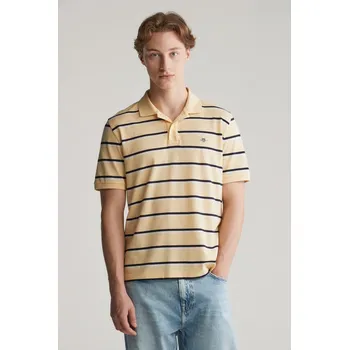 Pánské oblečení POLOKOŠILE GANT STRIPED SS POLO DUSTY LIGHT YELLOW