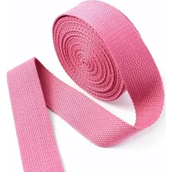 Upínací popruh Bavlněno-polyesterový popruh 38 mm 4 m Pevný pás 1,3 mm silný Odolný materiál Vysoká nosnost Univerzální použití Šití, výroba, upevnění, outdoor růžová